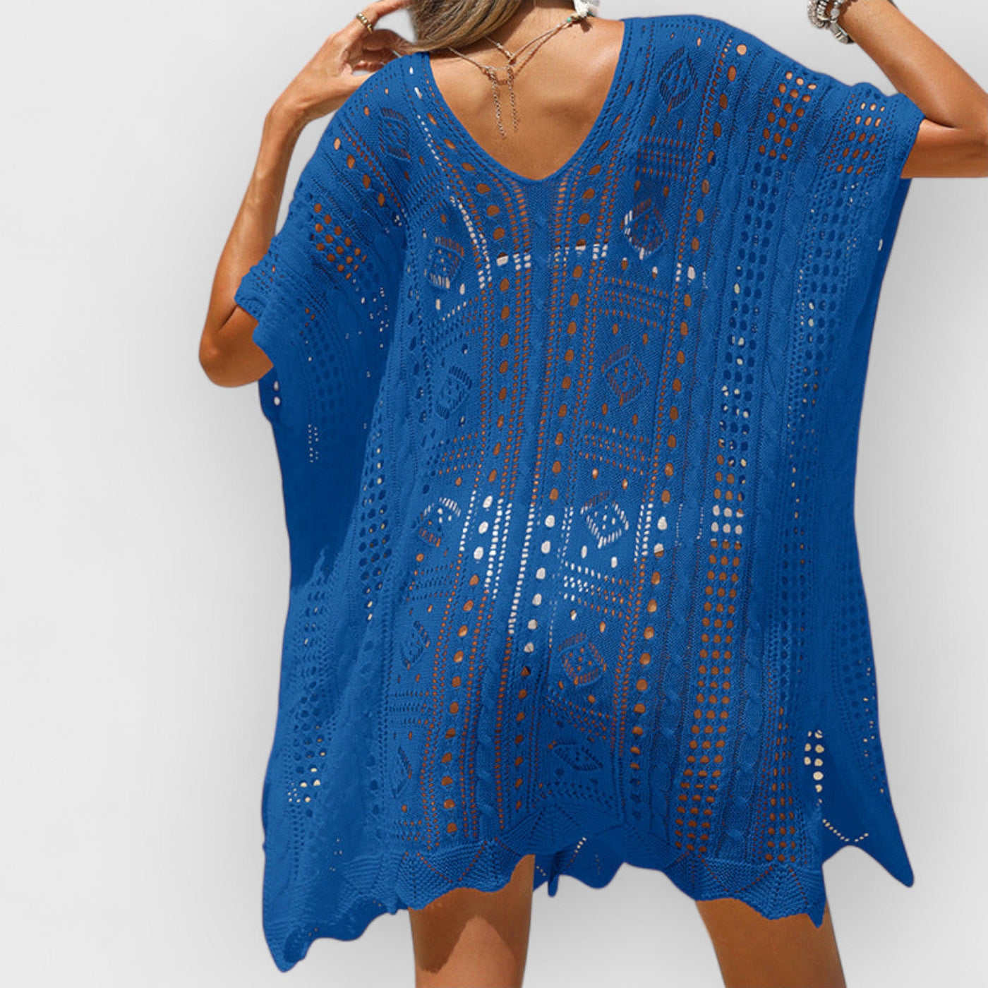 Sexy Cutout Texture Sun Protection Beach Cover-Up