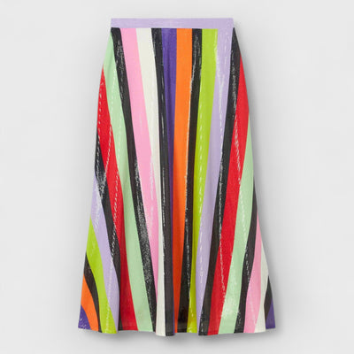 Rainbow Stripe Sequins Cardigan & Multi Sequin Stripe Skirt