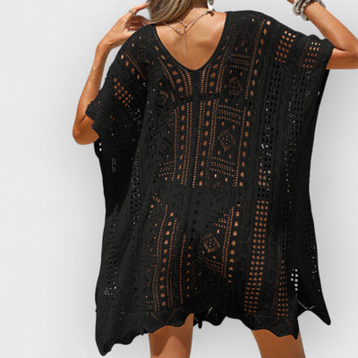 Sexy Cutout Texture Sun Protection Beach Cover-Up