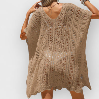 Sexy Cutout Texture Sun Protection Beach Cover-Up