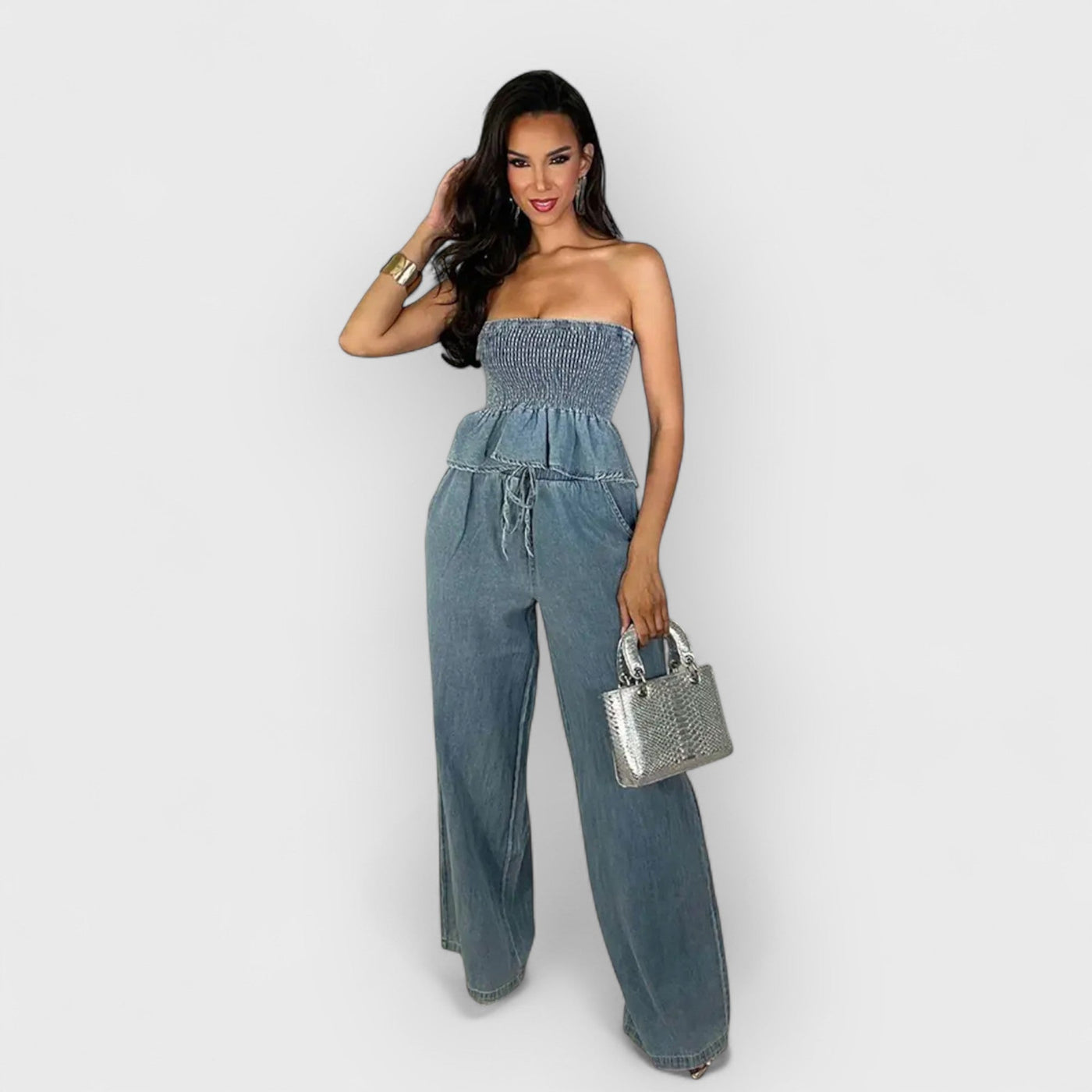 Stylish Denim Two-Piece Set