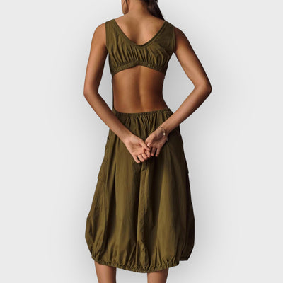 Daily Practice Fastpack Bubble-Hem Midi Dress