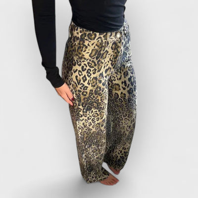 Leopard Diamanté Flared Jeans