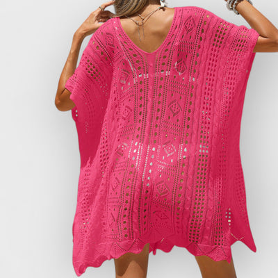 Sexy Cutout Texture Sun Protection Beach Cover-Up