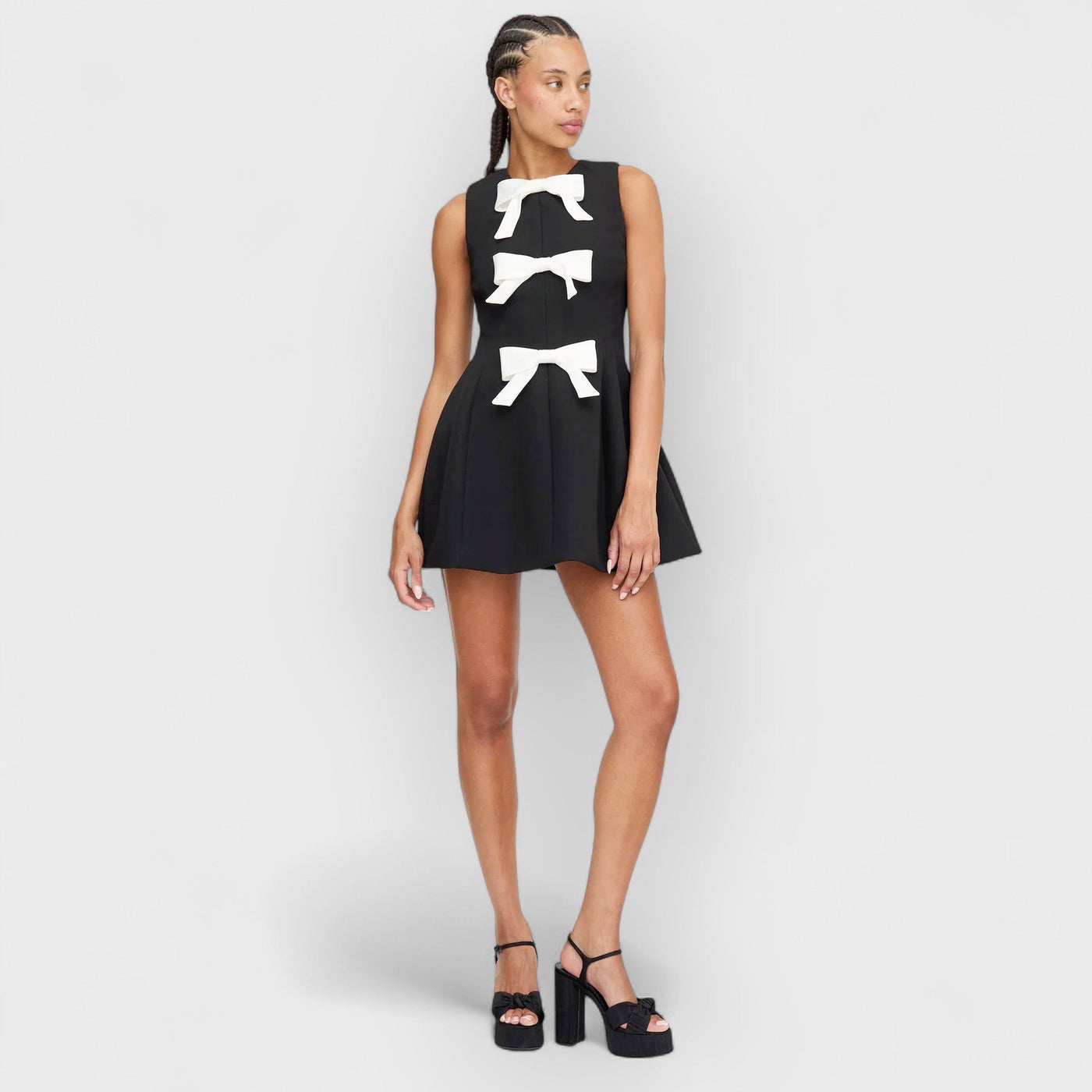 Silk Bow Charm Mini Dress