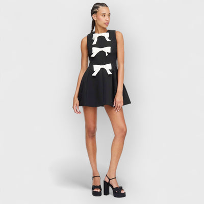 Silk Bow Charm Mini Dress