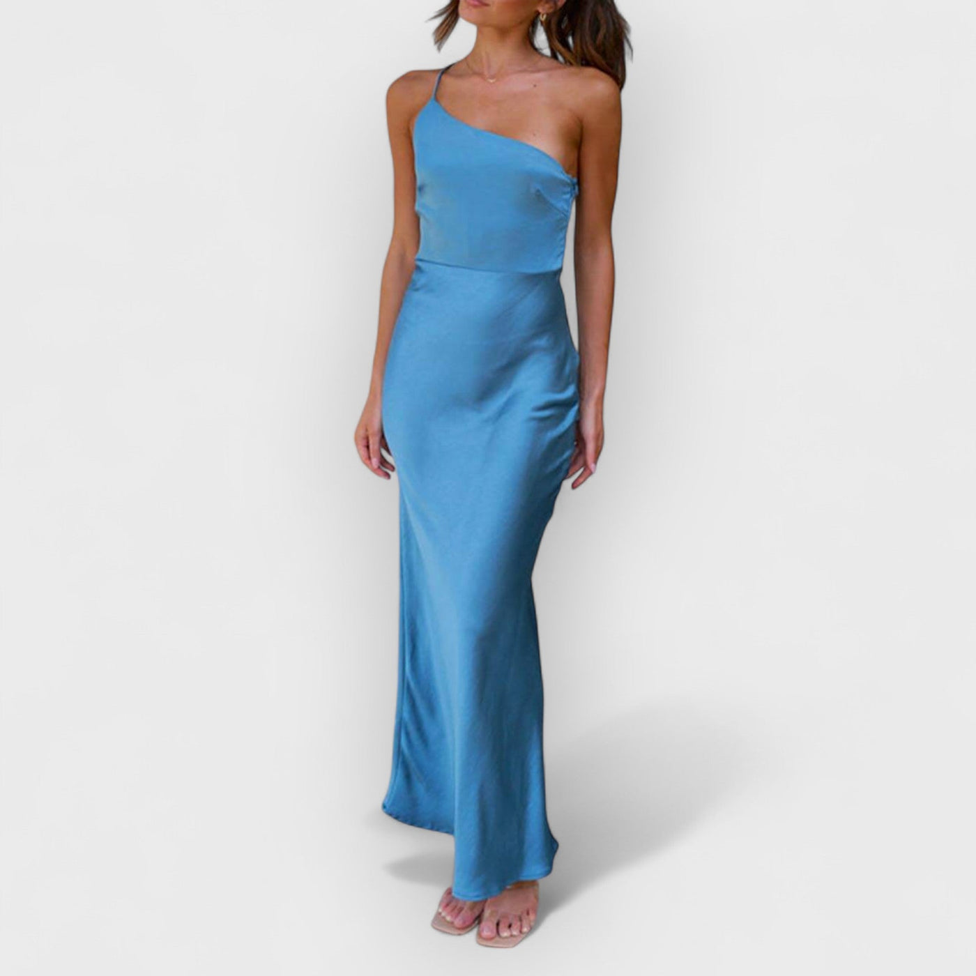 Spring/Summer One Shoulder Gown Waist Maxi Dresses