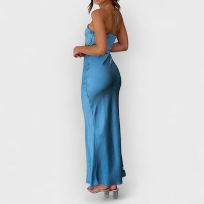 Spring/Summer One Shoulder Gown Waist Maxi Dresses
