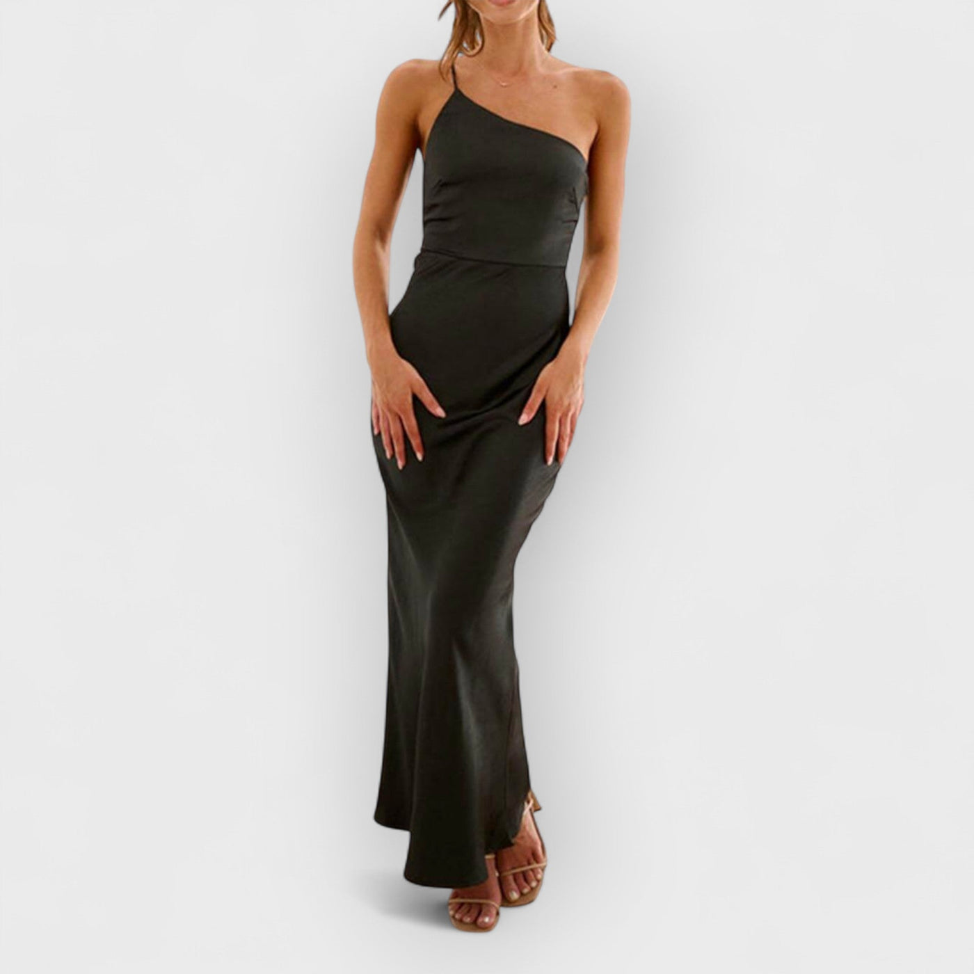 Spring/Summer One Shoulder Gown Waist Maxi Dresses