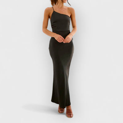 Spring/Summer One Shoulder Gown Waist Maxi Dresses