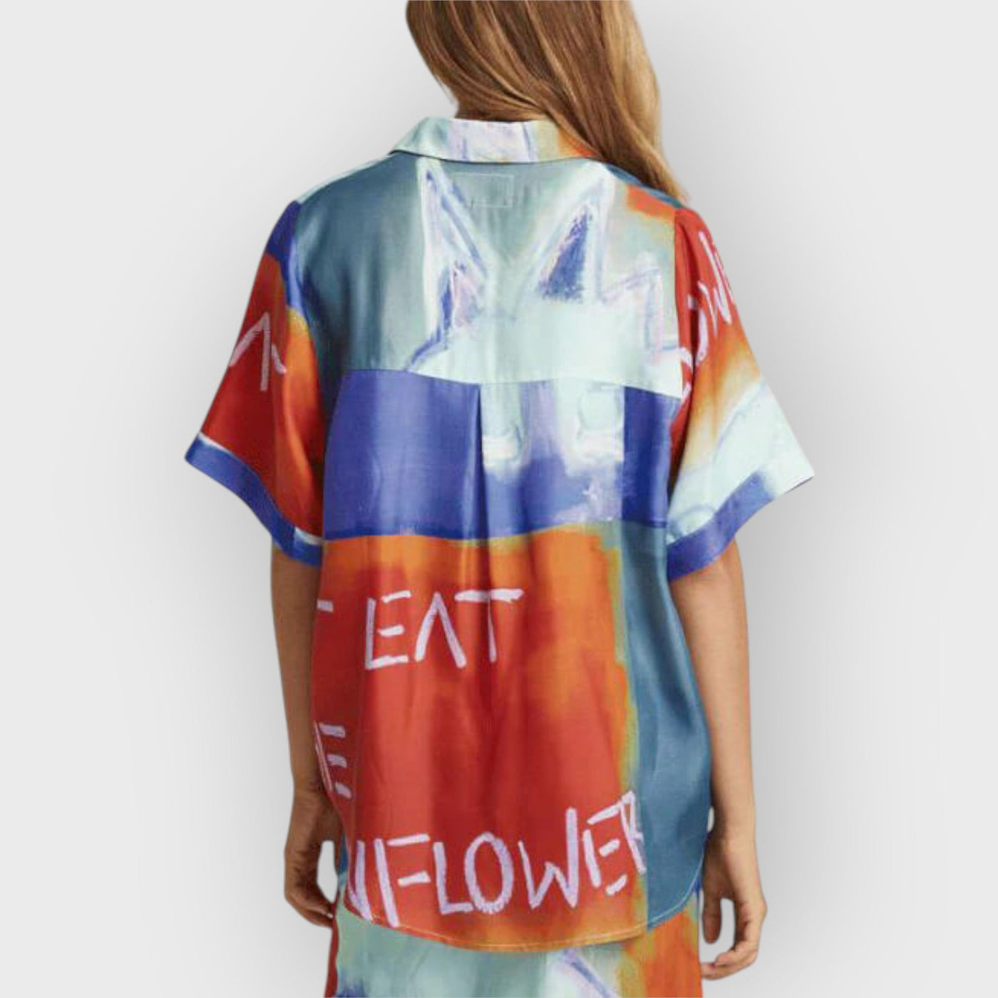 Unique Ink Floral Print Short-Sleeved Loose Shirt