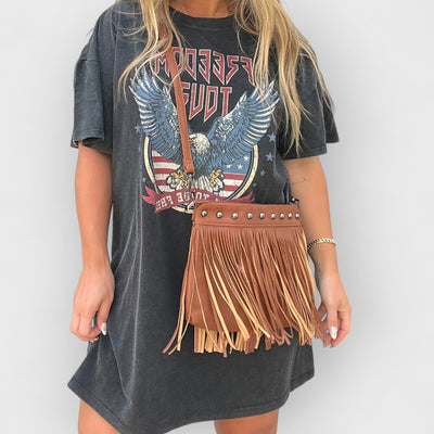 Fringe Decor Crossbody Bag