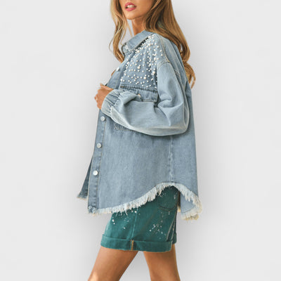 Super Pearl Girl Oversized Denim Shacket