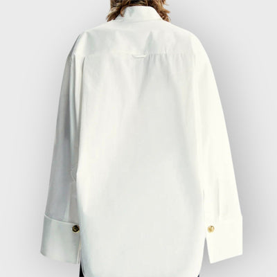 Statement Button Tuxedo Shirt & Fringed Trim Pants