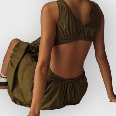 Daily Practice Fastpack Bubble-Hem Midi Dress