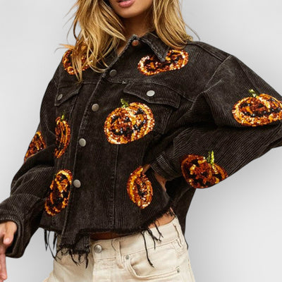 Pumpkin Sequin Oversized Jacket