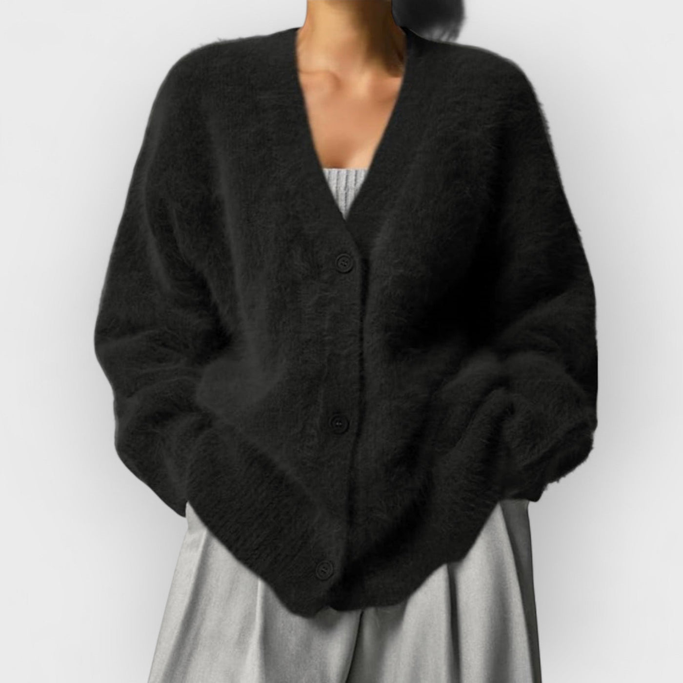 Vegan Knit Long Sleeve Cardigan