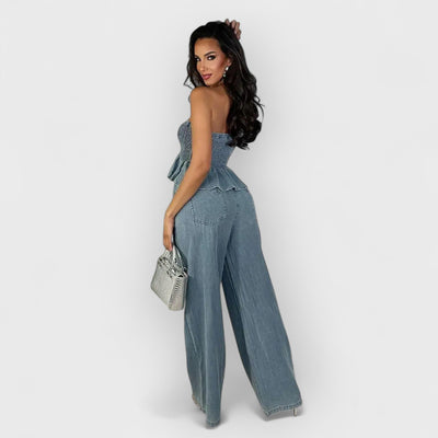 Stylish Denim Two-Piece Set