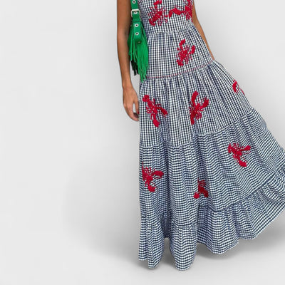 Exquisite Embroidered Holiday Camisole Midi Dress