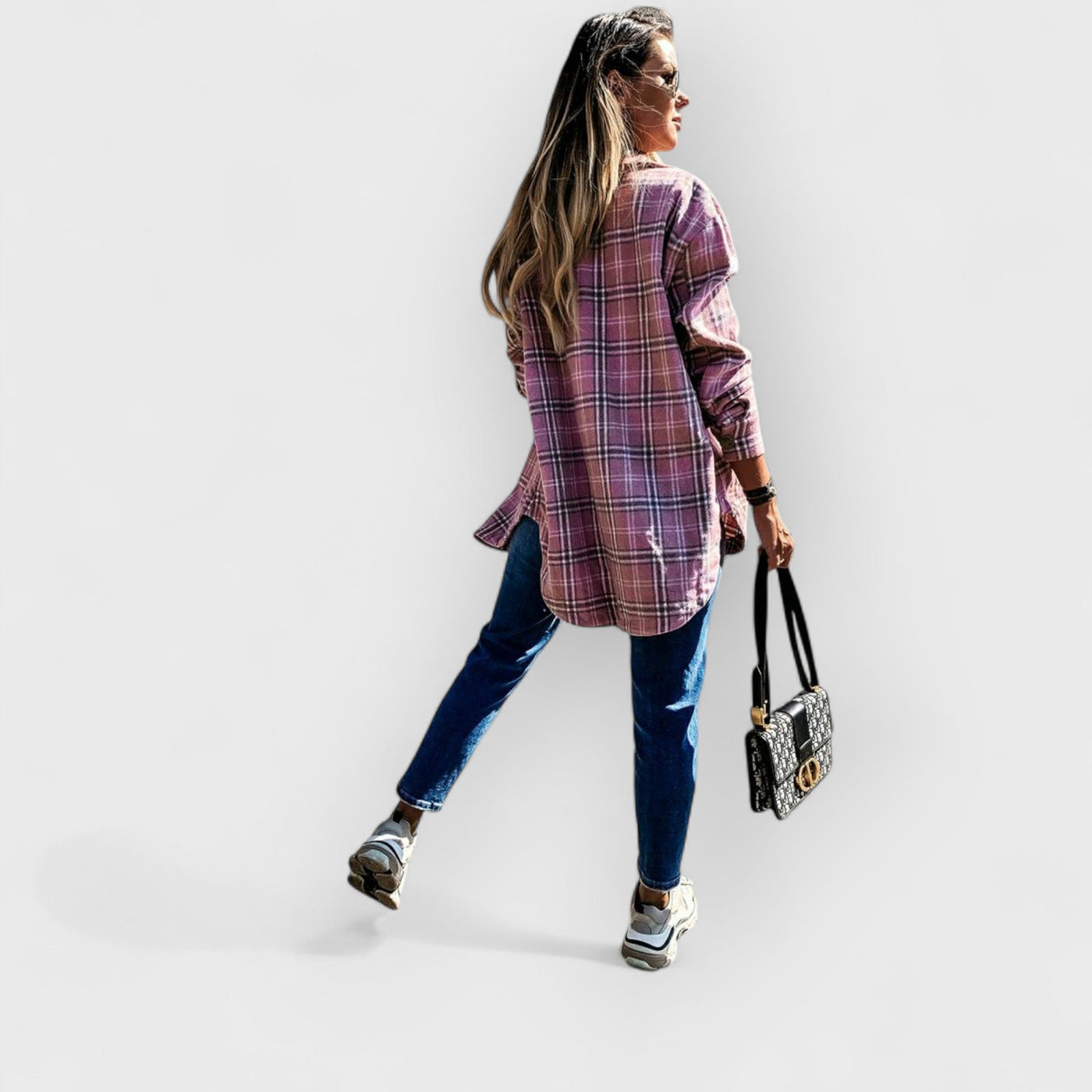 Plaid Casual Brushed Wool Cardigan Jacket