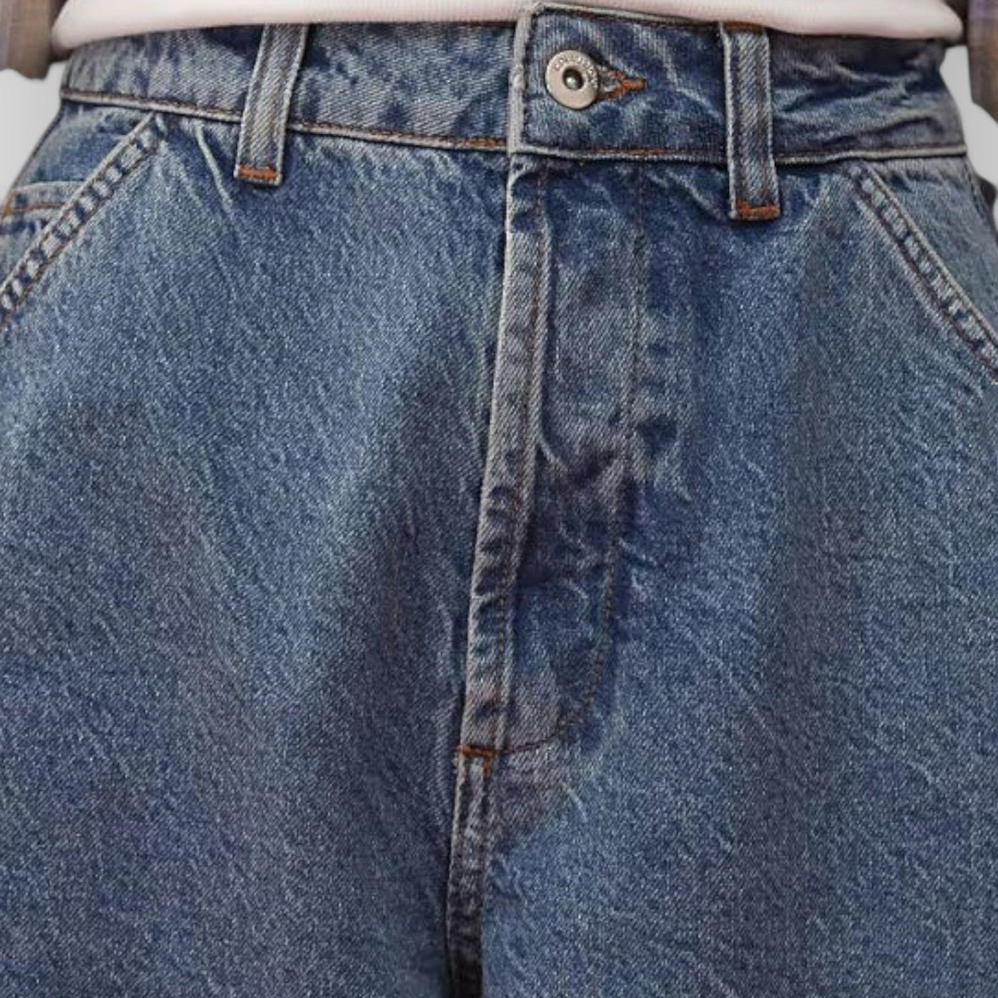Washed Blue Oversized Balloon Jeans
