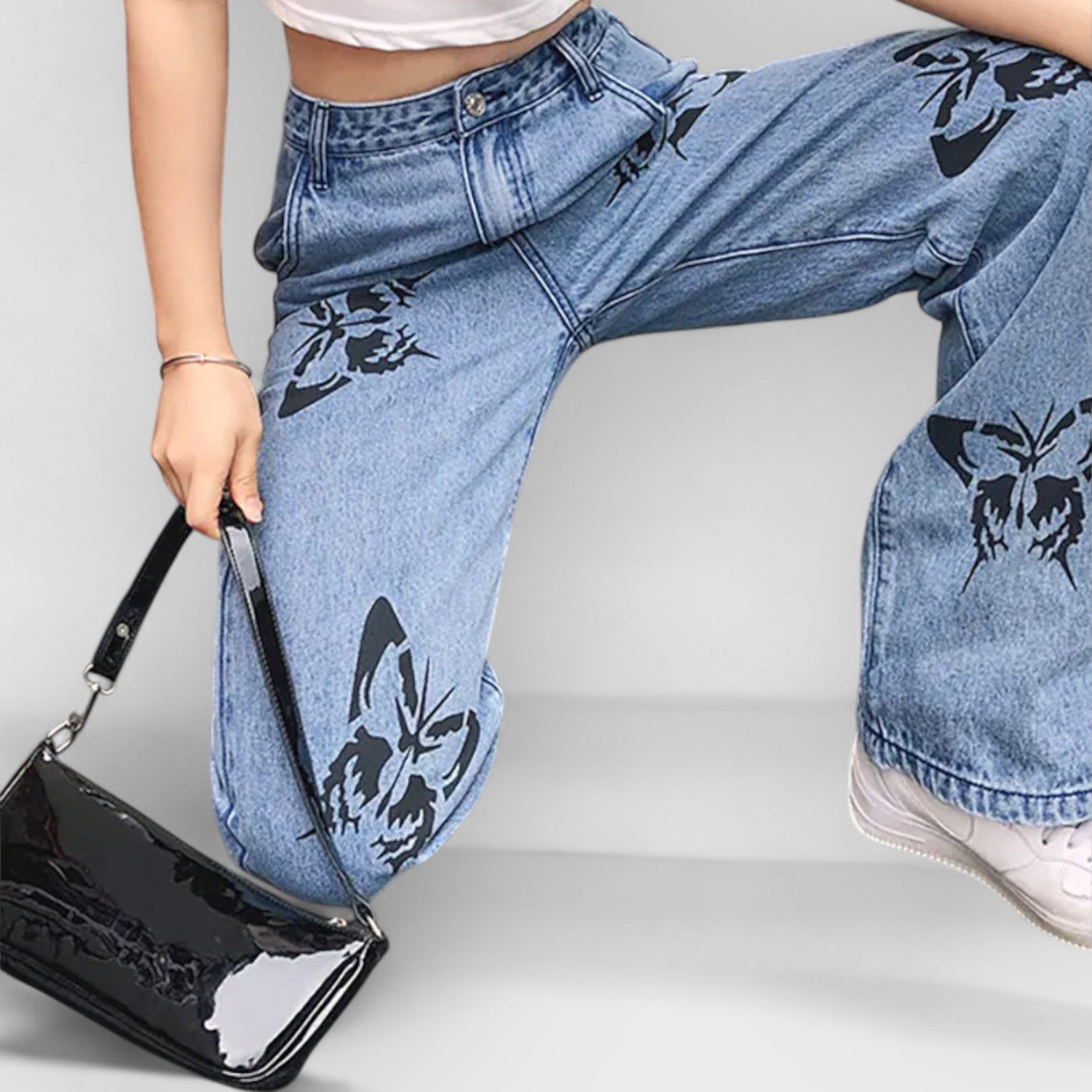 Printed Slim Fit Jeans