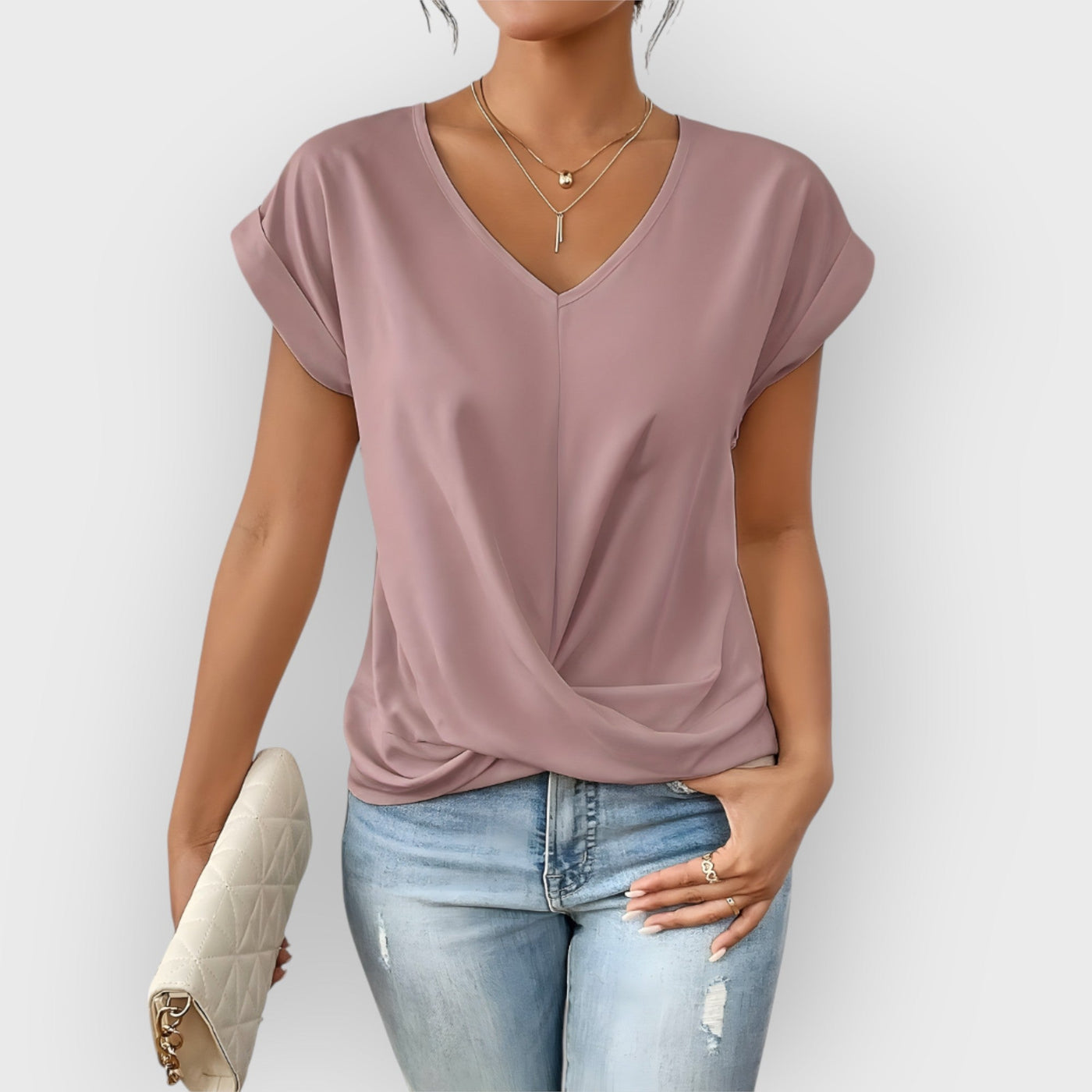 Maia V-Neck Tie Front Top