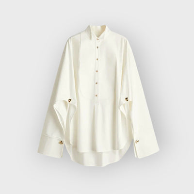 Statement Button Tuxedo Shirt & Fringed Trim Pants