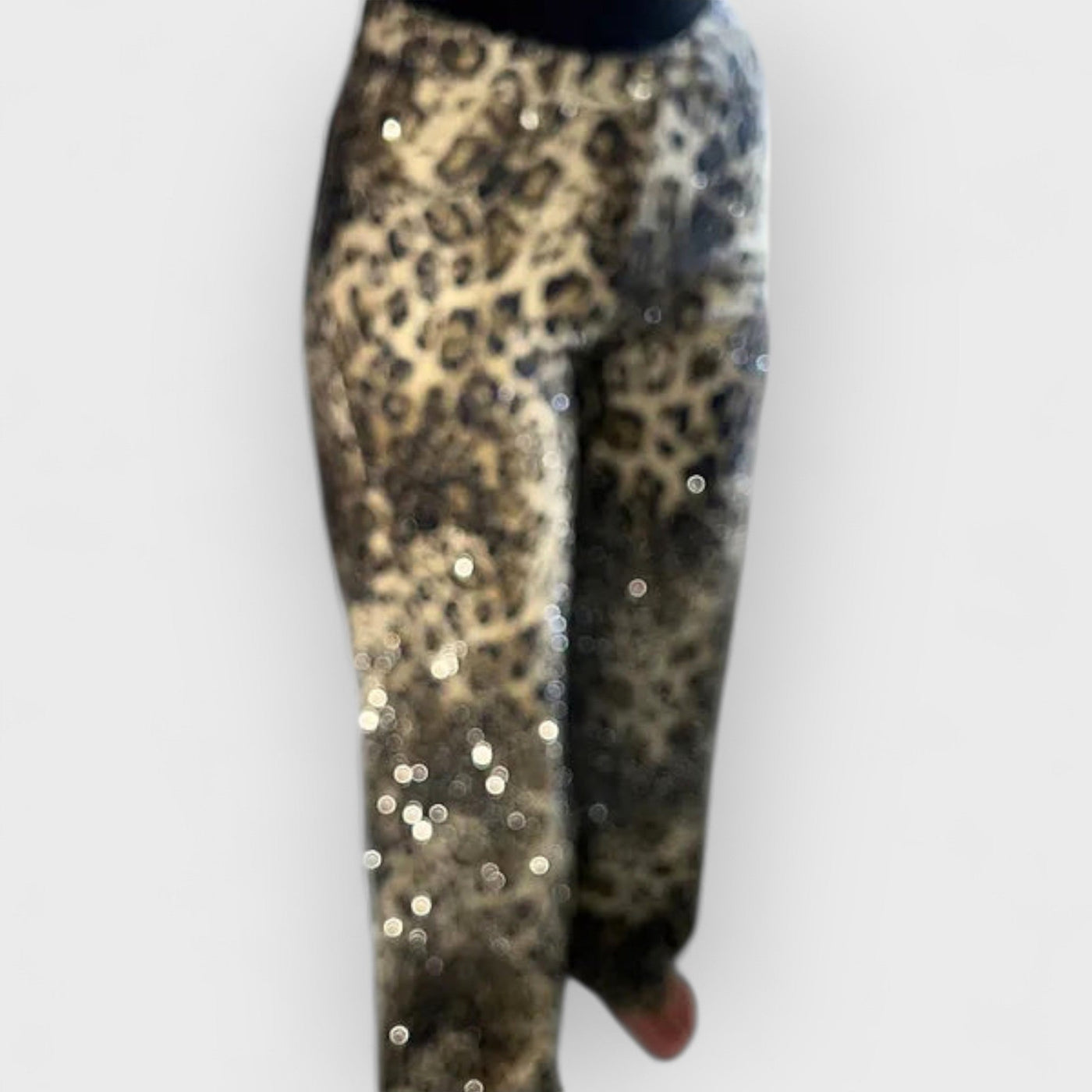 Leopard Diamanté Flared Jeans