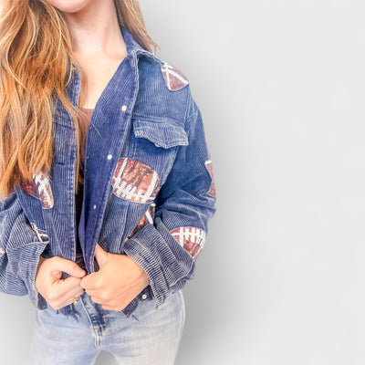 Game Day Rugby Sequined Single Breasted Jacket