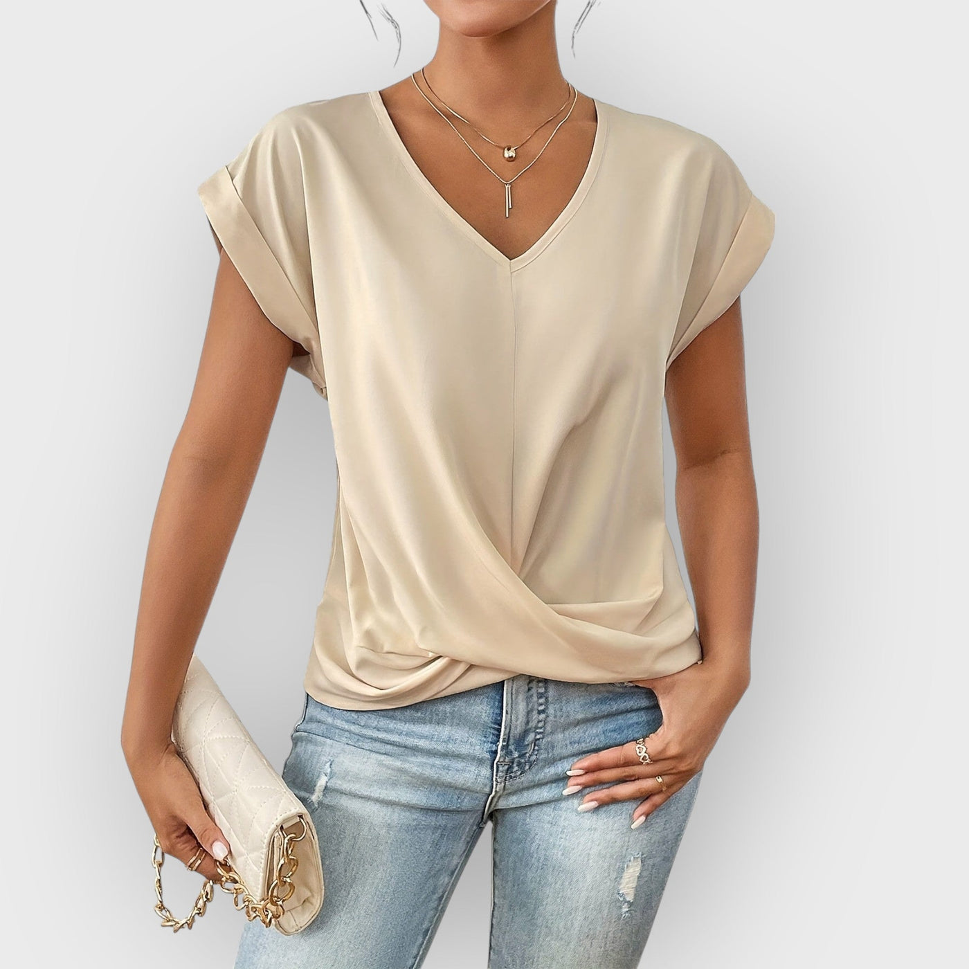 Maia V-Neck Tie Front Top