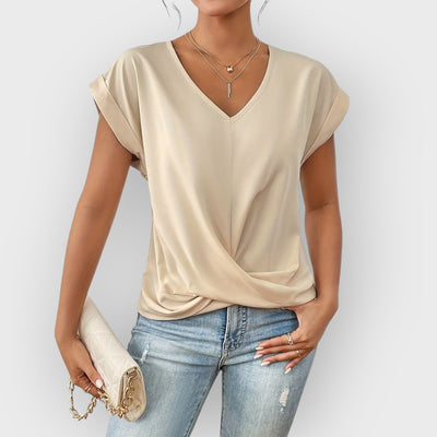 Maia V-Neck Tie Front Top