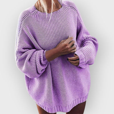 Oversized Knit Batwing Sweater & Ruffled Mini Skirt Set
