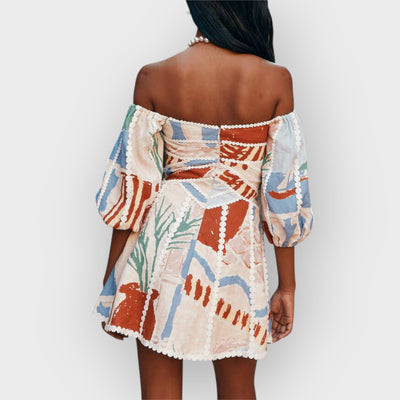 Modern Sophisticated Art Graffiti Floral Print Mini Dress