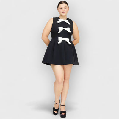 Silk Bow Charm Mini Dress