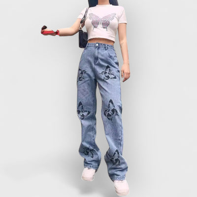 Printed Slim Fit Jeans