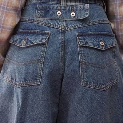 Washed Blue Oversized Balloon Jeans