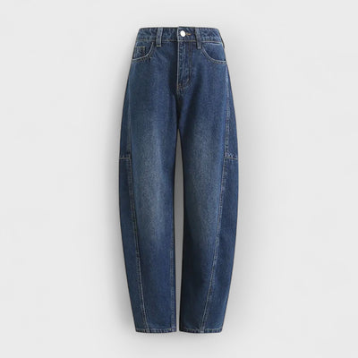 Trendy Loose Arc-Cut Denim Pants
