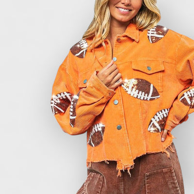 Game Day Rugby Sequined Single Breasted Jacket