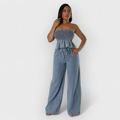 Stylish Denim Two-Piece Set