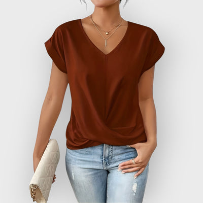 Maia V-Neck Tie Front Top
