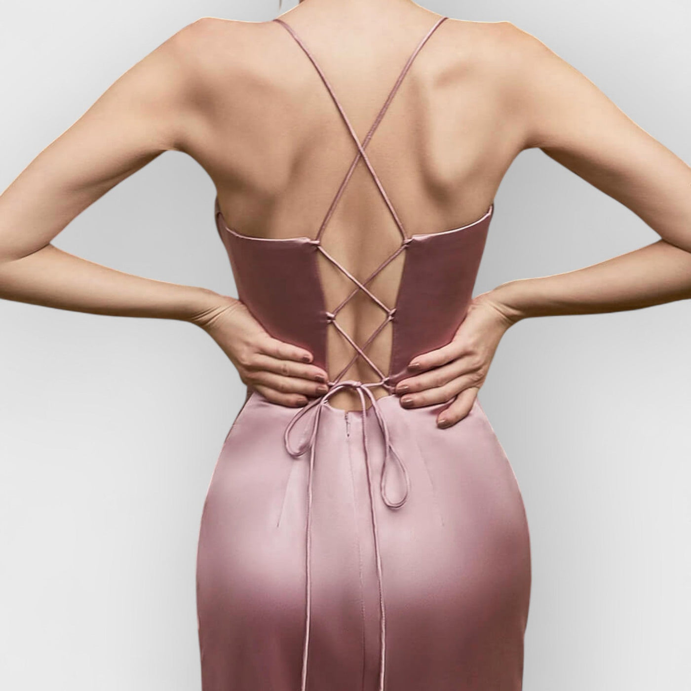 Fitted Satin Maxi Dress
