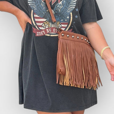 Fringe Decor Crossbody Bag
