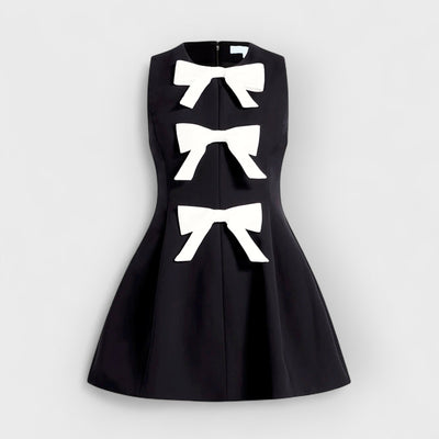 Silk Bow Charm Mini Dress