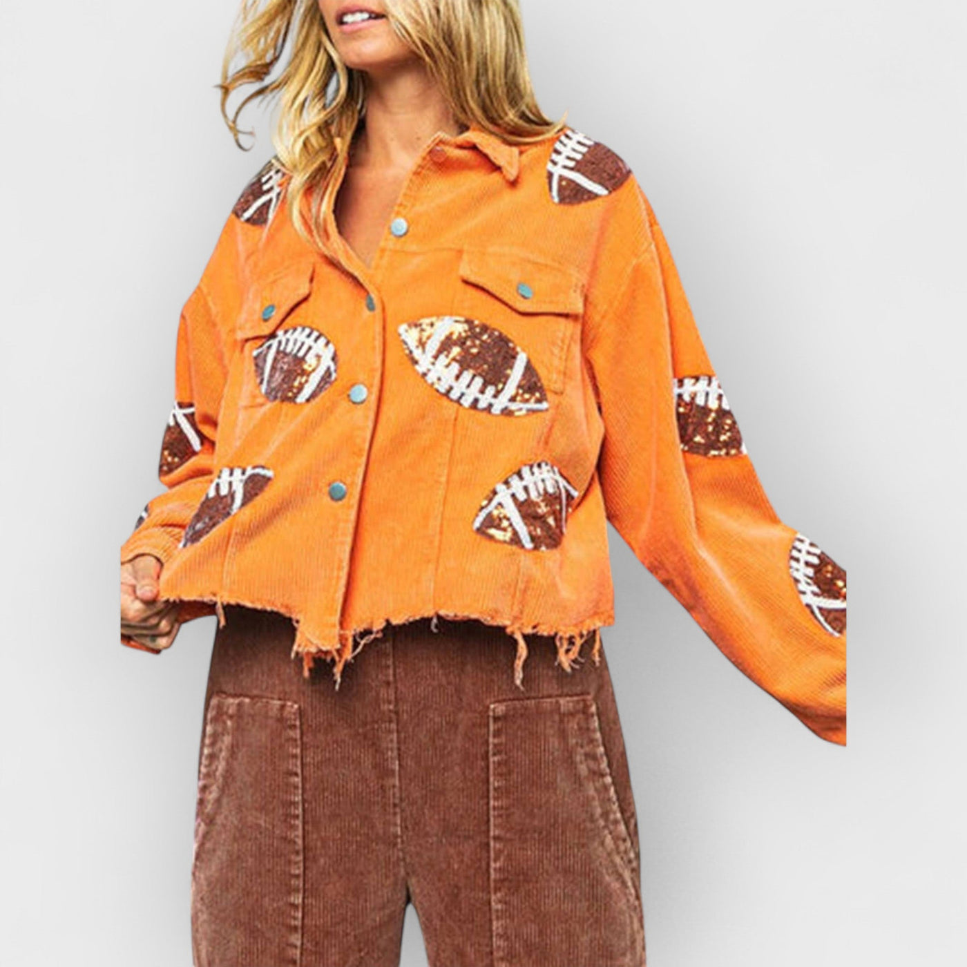 Game Day Rugby Sequined Single Breasted Jacket