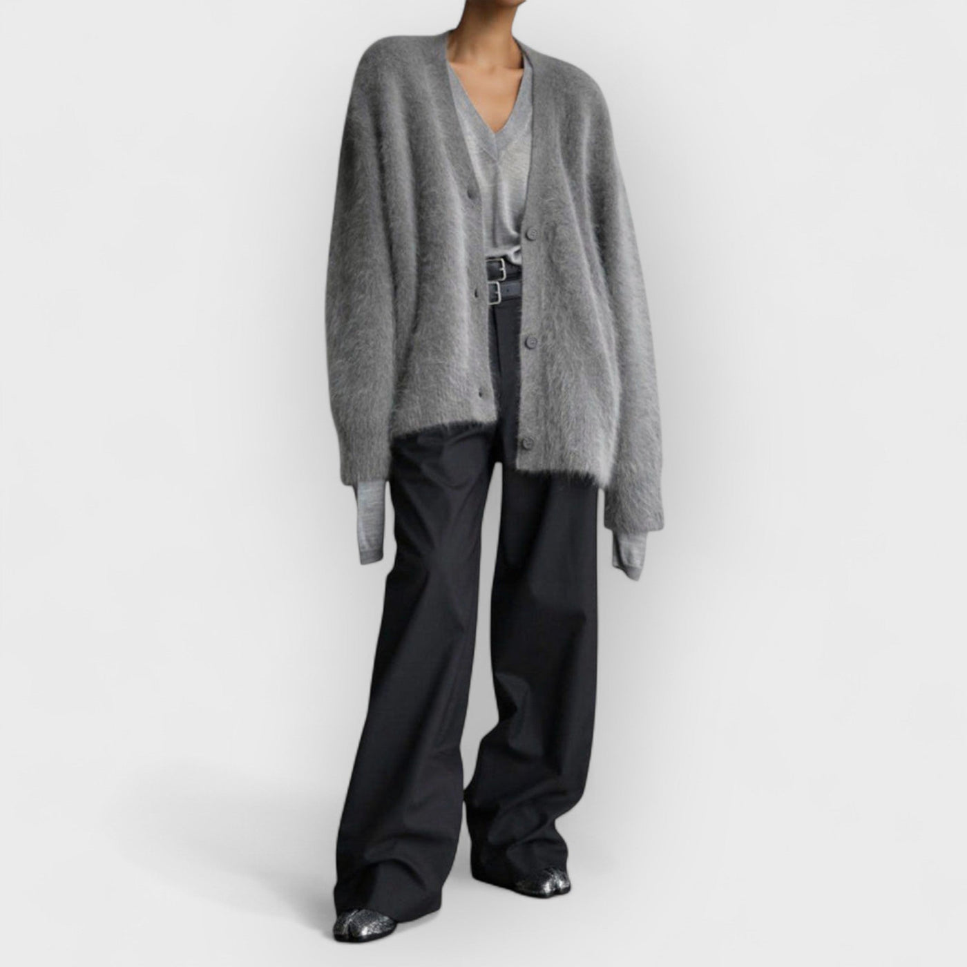 Vegan Knit Long Sleeve Cardigan