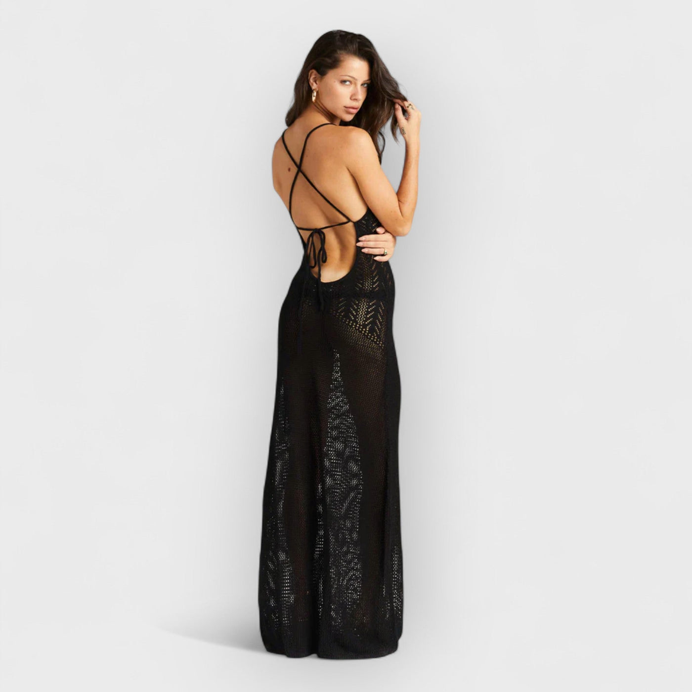 Cut-Out Knitwear Dress - Floral