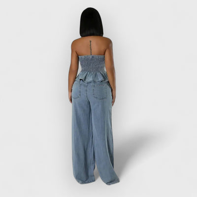 Stylish Denim Two-Piece Set