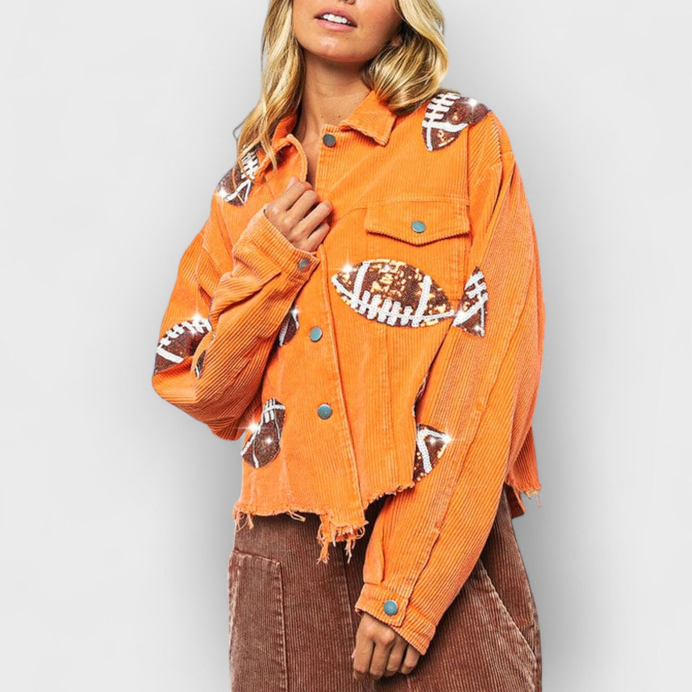 Game Day Rugby Sequined Single Breasted Jacket