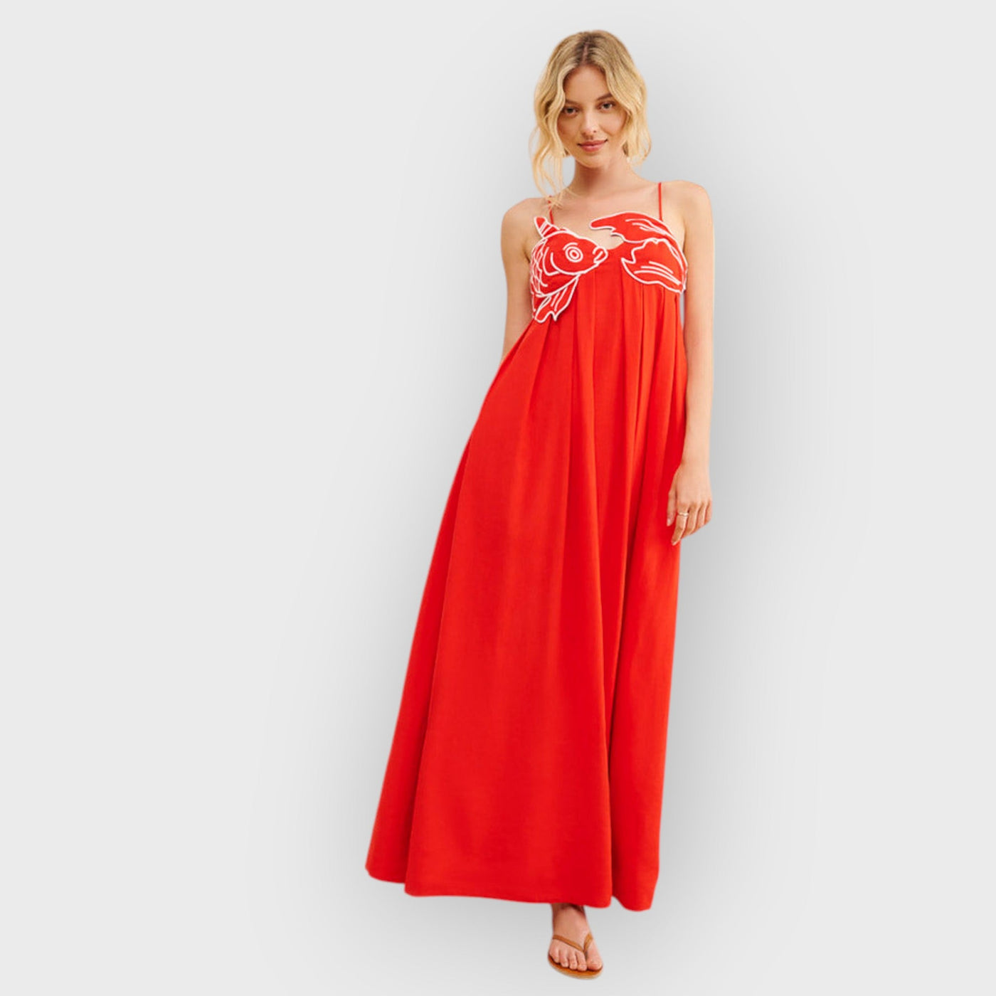 Fish Top Linen Blend Maxi Dress